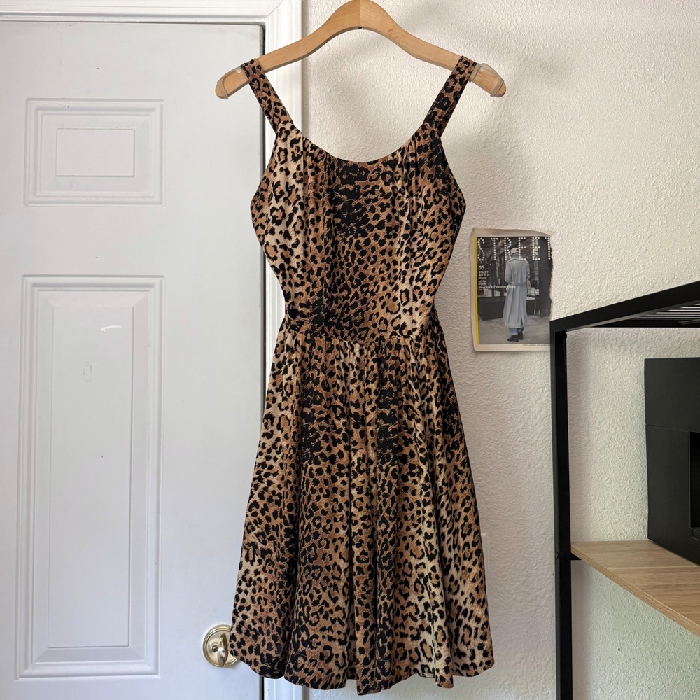 TRASHY DIVA black tan yellow leopard cheetah animal sleeveless mini dress